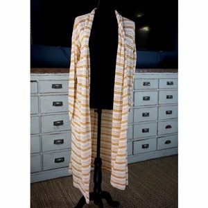 Lou And Grey Striped Crochet Maxi Cardigan S